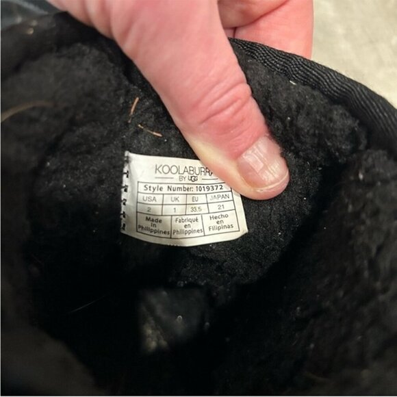 Koolaburra By Ugg Kids Victoria Short Black Bow Snow Winter Boots Girls Size 2 - Picture 7 of 7